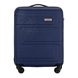 WITTCHEN Maleta Robusta Trolley Equipaje de Mano Equipaje de Mesa bordcase pequeña Cerradura de combinación de 4 Ruedas Asas de Goma de Carcasa Dura Azul Oscuro