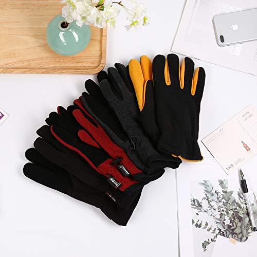 Skydeer Winter Gloves With Premium Genuine Deerskin Suede Leather And Windproof Polar Fleece (Unisex Sd8662T/L, Warm 3M Thinsulate Insulation) #TOP7