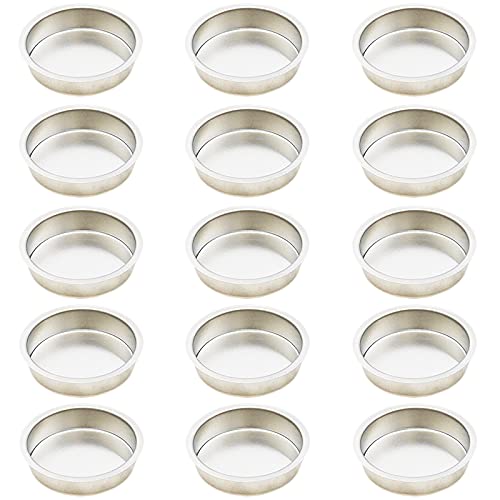 Kerzeneinsätze Metall Kerzenleuchter Teelichter Mini Kerzenhalter aus Metall Teelichthalter Aluminium Creative Teelichthalter Kerzenhalter Zubehör für Tischdekorationen ,Weihnachtspyramiden, 15 Stück Cover