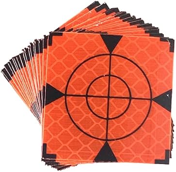 100pcs 20X20MM Reflector Sheet Orange Reflective Tape Target Compatible for Trimble Topcon Sokkia South Surveying Total Station