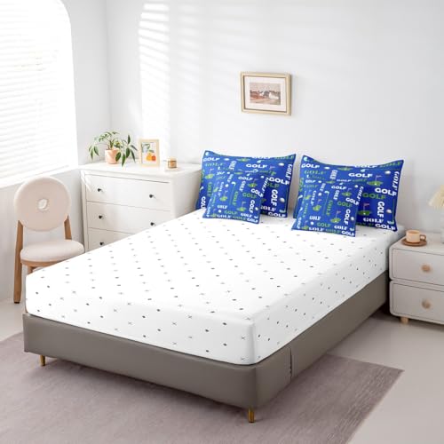 Ropa de cama de golf estilo deportivo azul para decorar cuartos juveniles 6