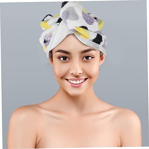 MERRYHAPY Chapéu De Cabelo Seco De Lã Coral 2 Peças Toalhas De Microfibra Para Cabelo Chapéus Femini