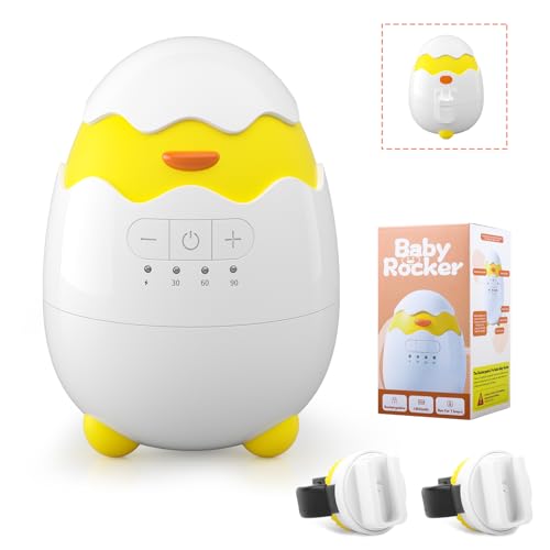 Rechargeable Baby Rocker & Soother &ndash; Portable with 5 Vibration Intensities and 4 Timing Modes,...