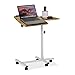 Relaxdays Laptoptisch höhenverstellbar, rollbar, neigbare Tischplatte, Mausablage, HBT: 68-88 x 61 x 40 cm, braun-weiß, 1 Stück
