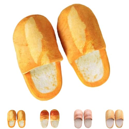 Bread Slippers for Women Men, Bread Loaf Slippers, Ugly Shoes for Women Part, Weird House Slippers for Halloween Christmas Gift (A, Adult, Women, 9, Numeric Range, US Footwear Size System, 12, Medium)