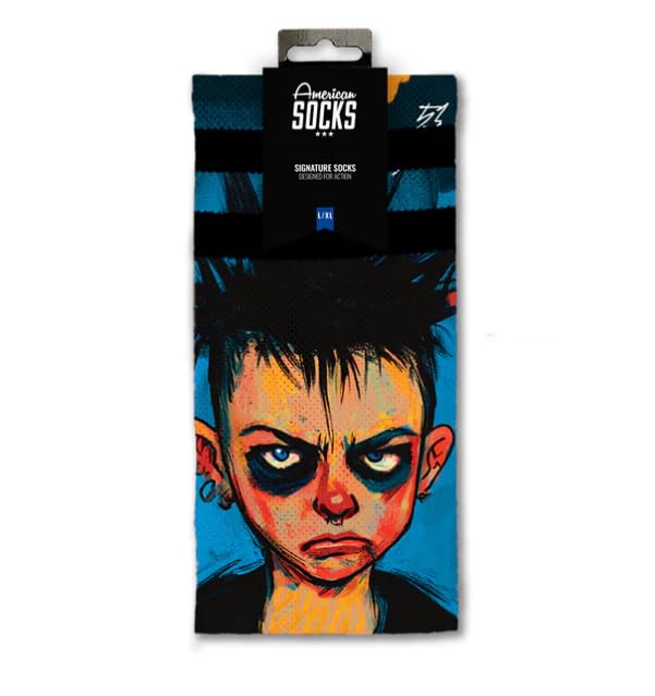American Socks | Calcetines Youth Renegade | Largo Medio-Alto, 2 Tallas, 67% Coolmax, Absorben la Humedad, Pies Secos y Frescos | Diseño en Barcelona | Unisex (FR/ES, Letras, S, M, Regular, Regular)