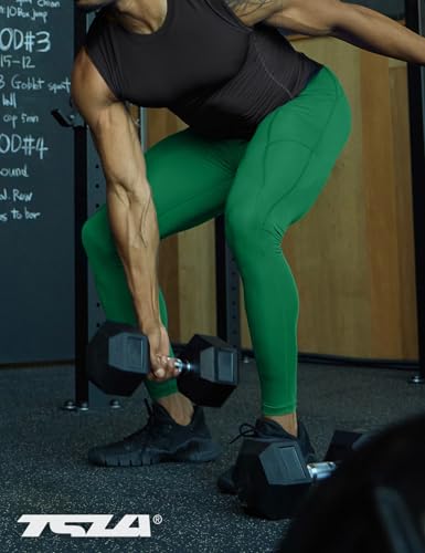 TSLA Men's Compression Pants, Cool Dry Athletic Workout Running Leggings Tights with Pockets4