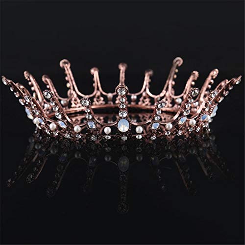 QZXQW Tiaras Jeweled Queen Crown Wedding Crowns Princess Crown Gems Rhinestone Tiara Kid Girl Prom Birthday Prinecess Party Vintage Bride Crown Full Circle Big Crown Bridal Rhinestone Crown Wedding Ac