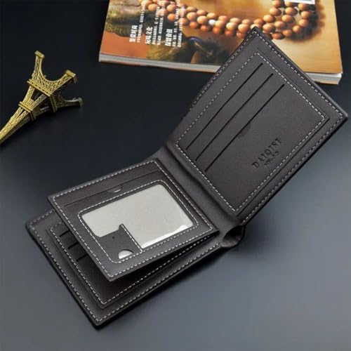 Short Wallet PU Card Bag Folding Card Holder Men(Black)3