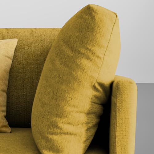 Image of Carina RHS 4 Seater L Shape Sofa Set for Living Room (Yellow Fabric) Premium Fabric Sofa