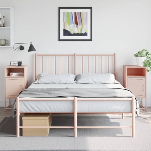 Armoires de chevet 2 pcs rose 36x39x78 cm en acier FANDIAO meuble rangement gain de place