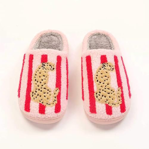 Image of Cute Animal Slippers for Women Man Cartoon Animal Slippers for Woman Fuzzy Memory Foam Winter Warm Fluffy Shoes