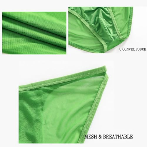Men Sexy Underwear Transparent Panties Gay Breathable Briefs Male Mesh Low-waist High Fork Bikini2