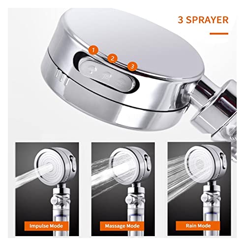 Pommeau de douche haute pression avec flexible réglable et support sans perçage - 3