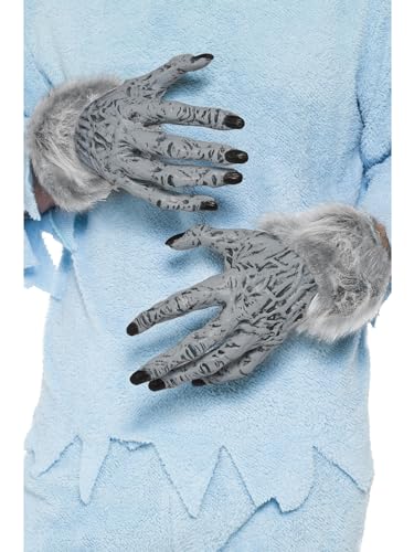Smiffys Manos peludas de hombre lobo, Grises, PVC Halloween, Carnaval