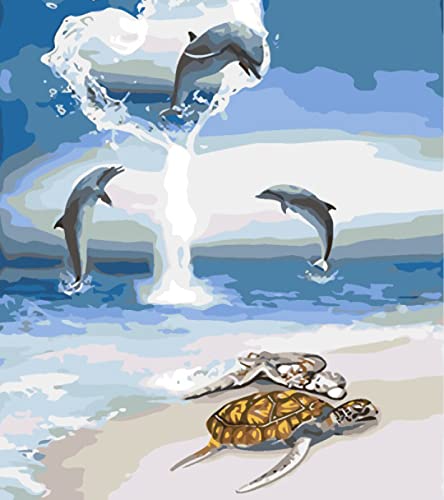 Kit d'art diamant dauphins cadeau amusant pour anniversaire et fête