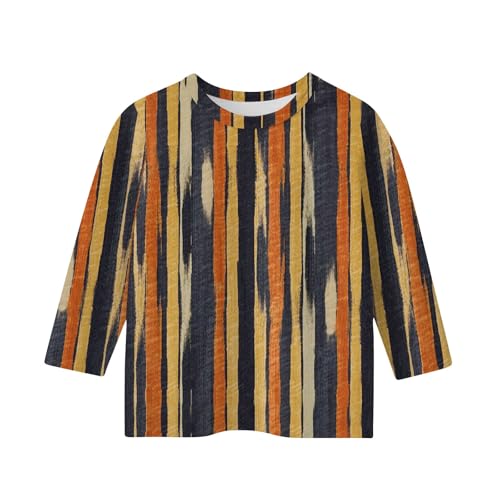 Clothes for Teen Girls 3/4 Length Sleeve Round Neck Shirts Graphic Blouses Fall Winter Pullover Cute Oversized Tops3