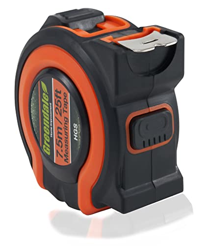 Greendale - 6 Pack Of 25 Ft Tape Measures / Measuring Tapes - Inches & Centimeters - Tough Outer Shell - Thumb And Quick Lock - Autowind - Belt Clip #TOP4