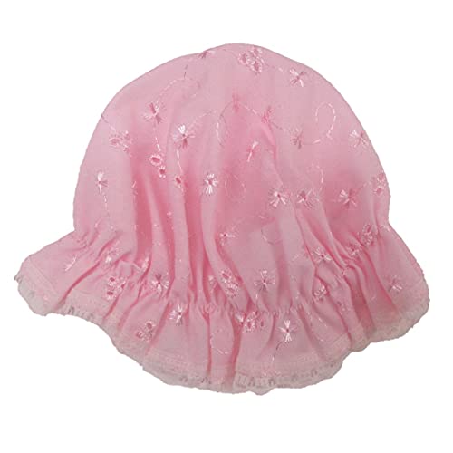 Angel Kids Toddler Baby Girls Mop Cap Pink Broderie Anglaise Sun Hat Newborn - 6 Months