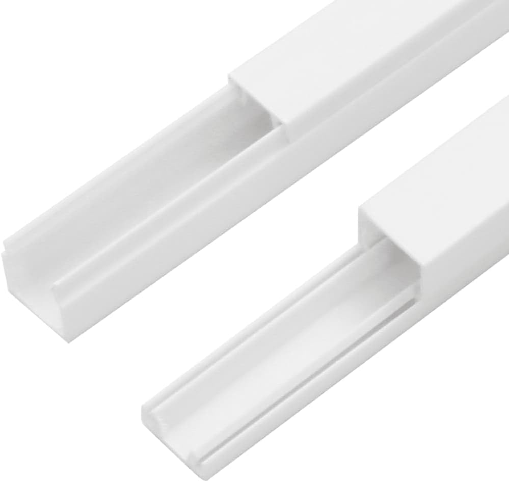 Canaleta para cables de PVC 0.6x0.4 pulg 98.4 pies blanca miniatura 1