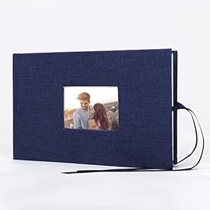 RECUTMS Small Photo Albums 6×4 Photos Linen Fabric Album Hold 50 Pictures Photos Linen Cover Mini Photo Book for Baby Wedding Anniversary Vacation Picture Album（Blue）