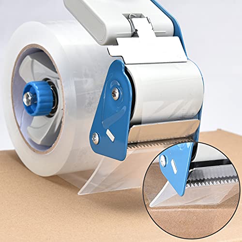 Packing Tape Dispenser Gun, Pacific Mailer 3 Inch Tape Gun Dispenser with 3 Inch Carton Packing Tape, Lightweight Industrial Side Loading Tape Dispenser - Blue - Thumbnail 3