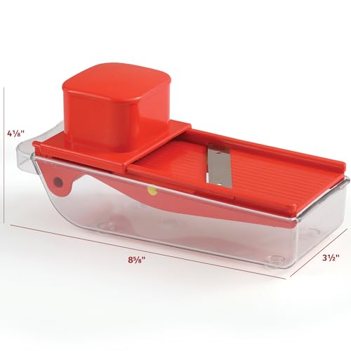 Mandoline Slicer – Multifunctional Slicer Vegetable Cutter with Container – Fruit and Vegetable Cutter for Kitchen – Chopper Vegetable Cutter with Adjustable Blade – BPA-Free, Dishwasher-Safe