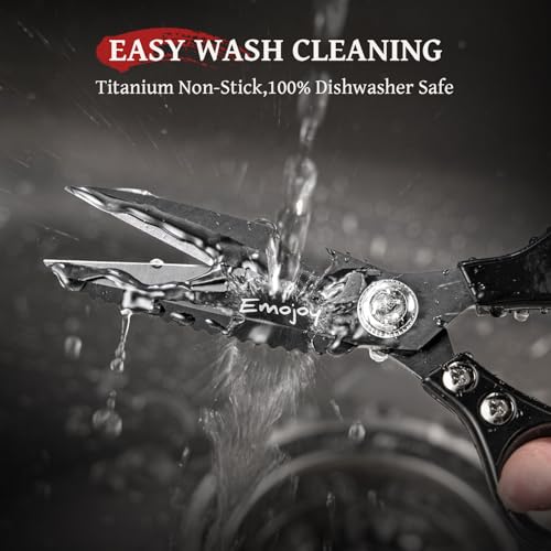 Emojoy Kitchen Scissors All Purpose, Kitchen Shears Titanium Heavy Duty for Food, Meat, Herb & Poultry, Japanese Steel Blades, Professional Multi-Purpose Cooking Scissors