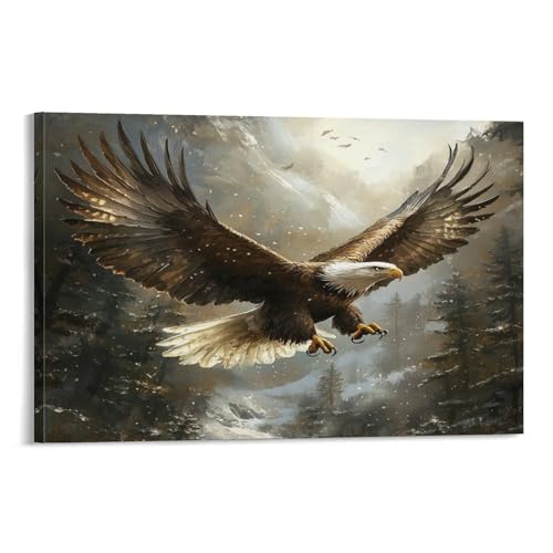 Impression sur toile aigle pour habiller un mur vide de chambre