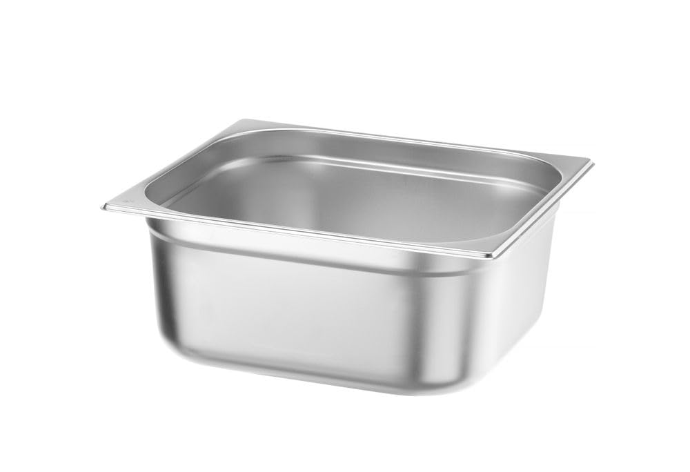 HENDI Contenitore Gastronorm GN 2/3, Budget Line, resistenza termica -40 °C a 250 °C, per forno e bagnomaria, 13L, 354x325x(H) 150mm, acciaio inox