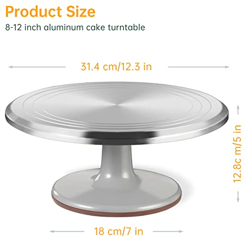 Luobao AA-01 12 Inch Round Aluminum Revolving Cake Decorating Stand,Cake Turntable thumb #3