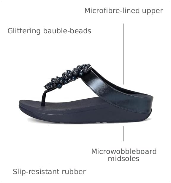 Image of FitFlop Fino Bauble-Bead Toe-Post Sandals