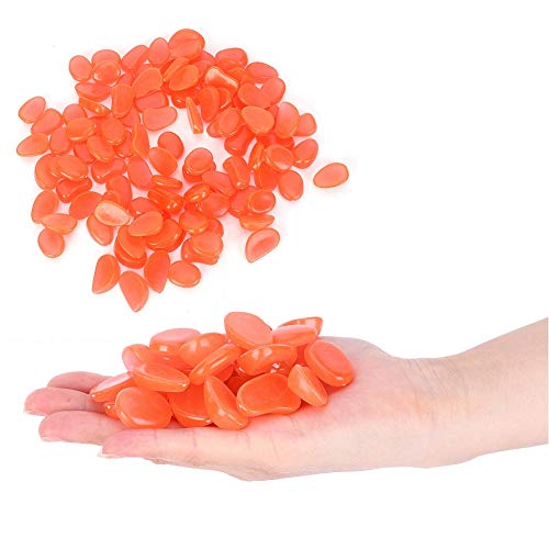 100Pcs Glow in The Dark Rocks,Luminous Stones,Glow Rocks Decorations DIY ,Luminous Stone Fluorescent Decor Garden Yard Indoor Aquarium Landscape Decoration (red), Glow in The Dark Rocks Luminous