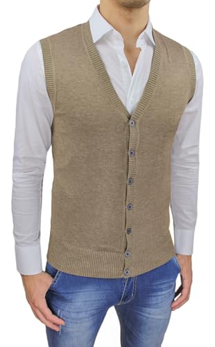 Cardigan homme slim fit sans manches : confort thermique et coupe ajustée