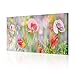 Produktbild decomonkey Bilder Blumen Mohnblumen 120x40 cm 1 Teilig Leinwandbilder Bild auf Leinwand Vlies Wandbild Kunstdruck Wanddeko Wand Wohnzimmer Wanddekoration Deko bunt