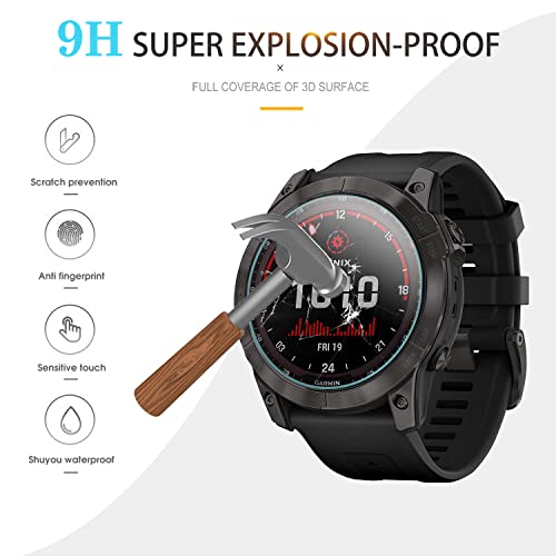 Diruite 4-Pack Screen Protector for Garmin Fenix 7X/7X Sapphire Solar 51mm Smart Watch,2.5D Ultra-Thin Scratch-Resistant 9H Tempered Glass No Bubbles - Image 2