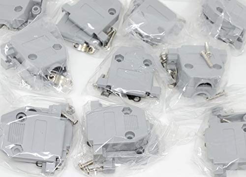 Pc Accessories-Gray Plastic Hood for DB-15/HD-26 DA15 Connectors Short Screw, 10-Pack