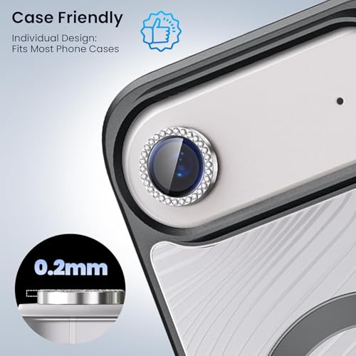 Image of Lensarmor Compatible With Cloud White Diamond iPhone Air Camera Lens Protector - 9H+ Tempered Glass with Diamond Coating, Scratch Resistant, Premium iPhone Air Accessories, Flash-Friendly Lens Cover
