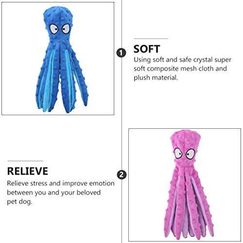 ULTECHNOVO Cachorro Brinquedos Estridentes de Pelúcia Polvo Brinquedo Cachorro Mastigar Dentição Bri