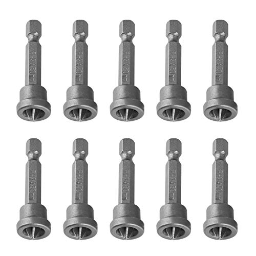 10Pcs Screwdriver Bits 50mm PH2 Hex Shank Magnetic Screwdriver Bits Set for Drywall Plasterboard Locating