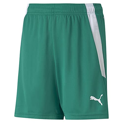 PUMA unisex child Teamliga Shorts, Pepper Green-puma White, Medium US