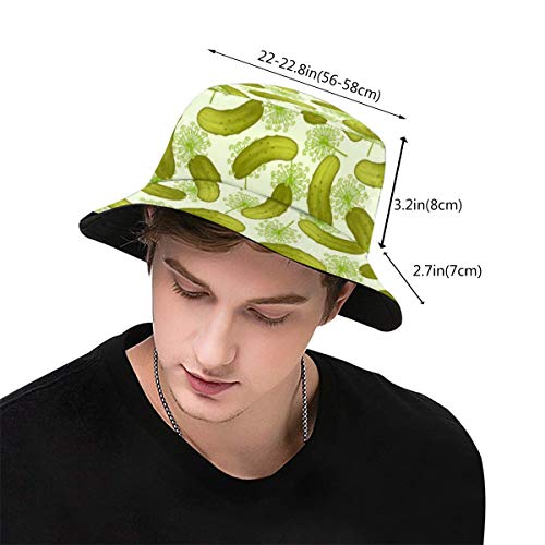 Bucket Hat Dill Pickles Unisex Packable Summer Travel Bucket Boonie Sun Hat Outdoor Fisherman Cap #TOP2