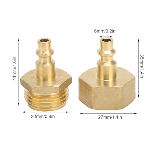 Image of Air Hose Fittings, Air Compressor Hose Fittings, Winterize Sprinkler Blow Out Adapter Air Compressor 1 /4in Quick Connect Plug To Garden Hose Pipe 3 /4in Threaded Adapter With Gasket