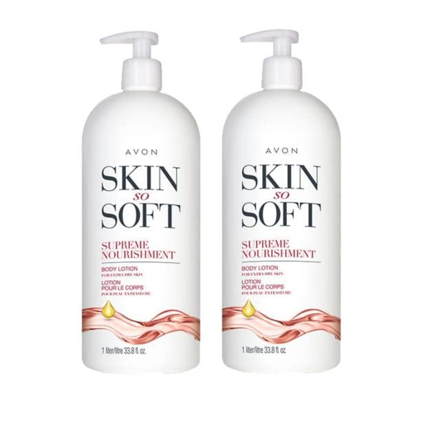 Avon ski so soft Supreme Nourishment Body Lotion for extra dry skin 33.8 fl.oz lot 2 bottles