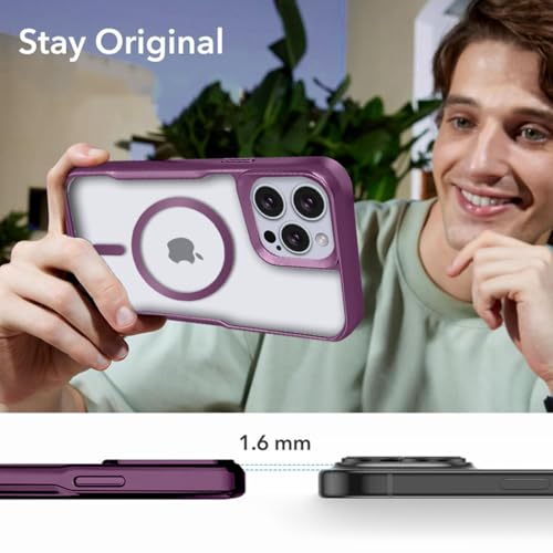 Image of KARWAN iPhone 15 Pro Back Case Cover Hybrid Acrylic Transparent Electroplated Shockproof Phone Case for iPhone 15 Pro (TPU | Titanium Purple