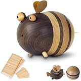 Suyka Bee Toothpick Holder with 250 Bamboo Toothpicks β Funny Kitchen Decor, Cute Toothpick Dispenser for Home, Dining Table, Housewarming Gifts New Home, Bee Lovers