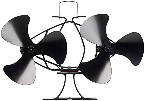 Carlo Milano Kaminlüfter: Stromloser Kaminofen-Doppel-Ventilator, je 3 Lüfter-Blätter, ab 65 °C (Kaminofenlüfter, Warmluftverteiler, Ventilatoren)