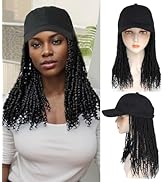 AliRobam Hat Wig Pre-Twisted Passion Twist Hair Braids with Baseball Cap Synthetic Bomb Twists Ha...
