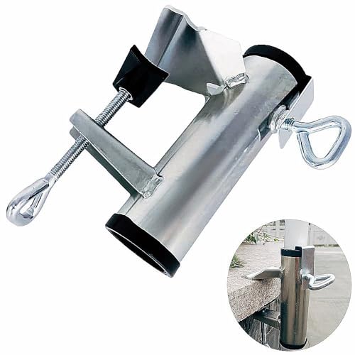 APZDFGIFCD Upgrade Patio Umbrella Holder Heavy Bench Buddy Deck Umbrella Holder Clamp Holder Clip Strong Durable Metal Parasol Holder Beach Fishing Umbrella Mount Chair Clamp