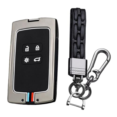 Coque de clé de voiture pour renault captur 2 kadjar dacia sandero stepway duster espace grand scenic iv kangoo talisman coque de protection en métal porte-clés a noir